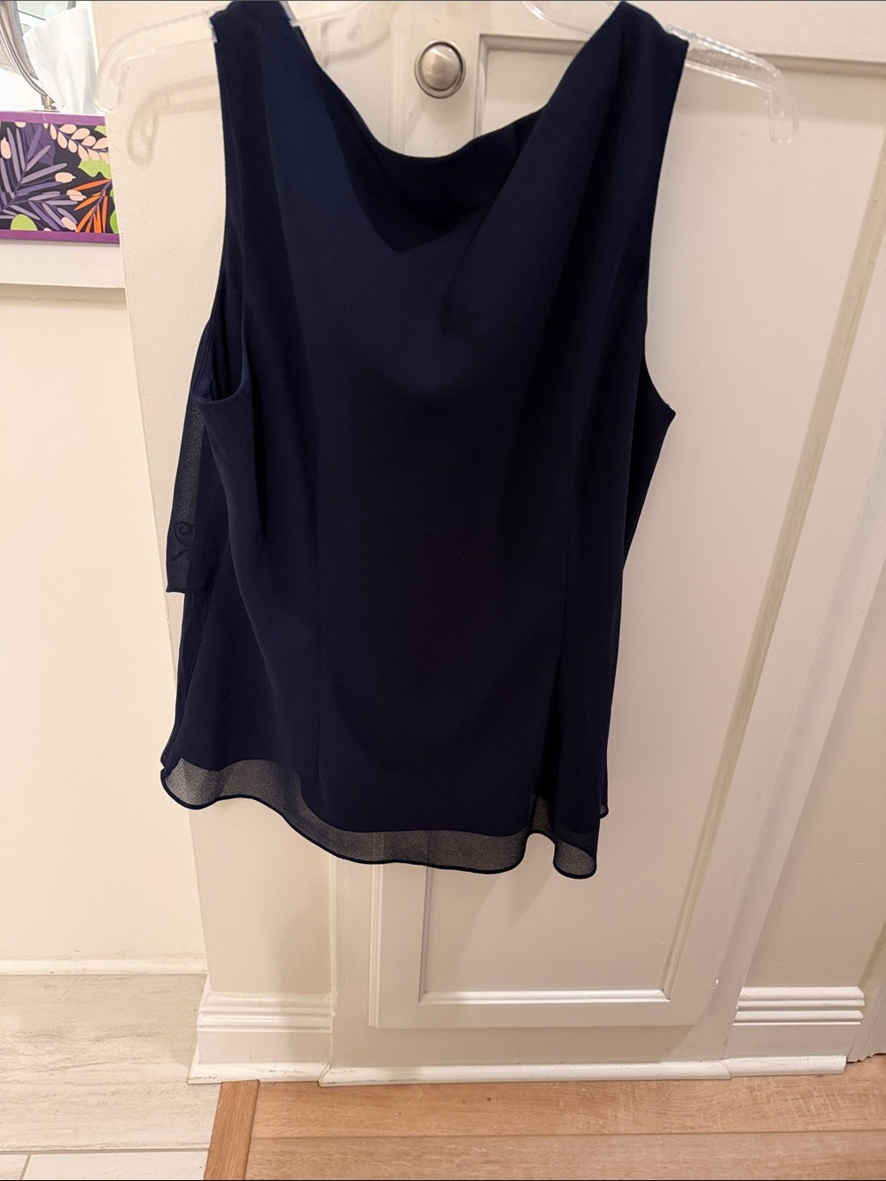 Vintage Navy Layered Cowl Neck Two Piece Midi Dress with Beaded Detail - Picture 6 of 10
